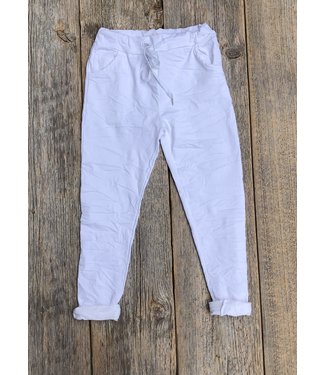 Made in Italy Crinkled Joggers - White