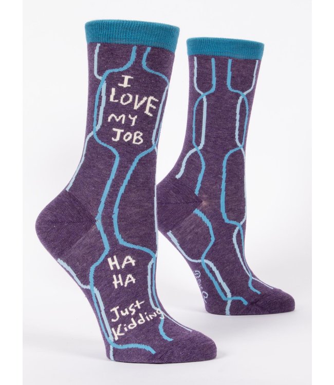 Blue Q Crew Socks - I Love My Job