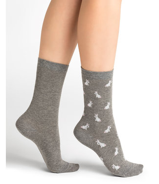 BleuForet 2 Pack Socks - Grey with Rabbits*