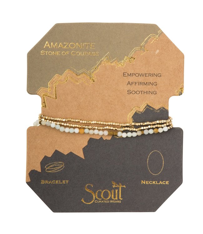 Scout Delicate Stone - Bracelet/Necklace - Amazonite/Gold