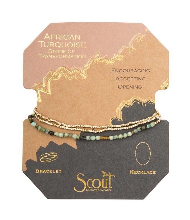 Scout Delicate Stone - Bracelet/Necklace - African Turq/Gold