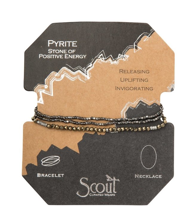 Scout Delicate Stone - Bracelet/Necklace - Pyrite/Silver