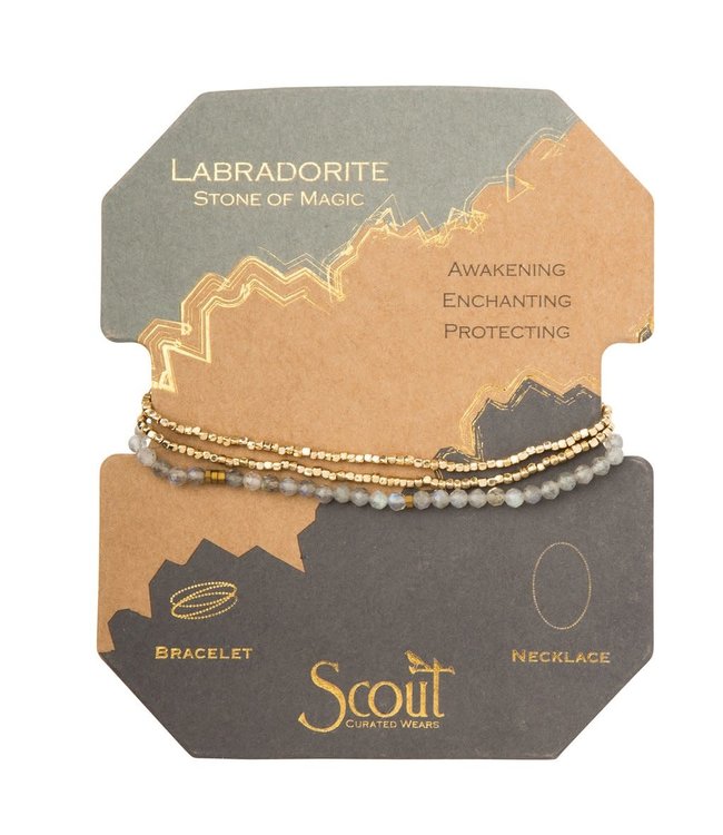 Scout Delicate Stone - Bracelet/Necklace - Labradorite/Gold