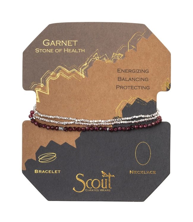 Scout Delicate Stone - Bracelet/Necklace - Garnet/Silver