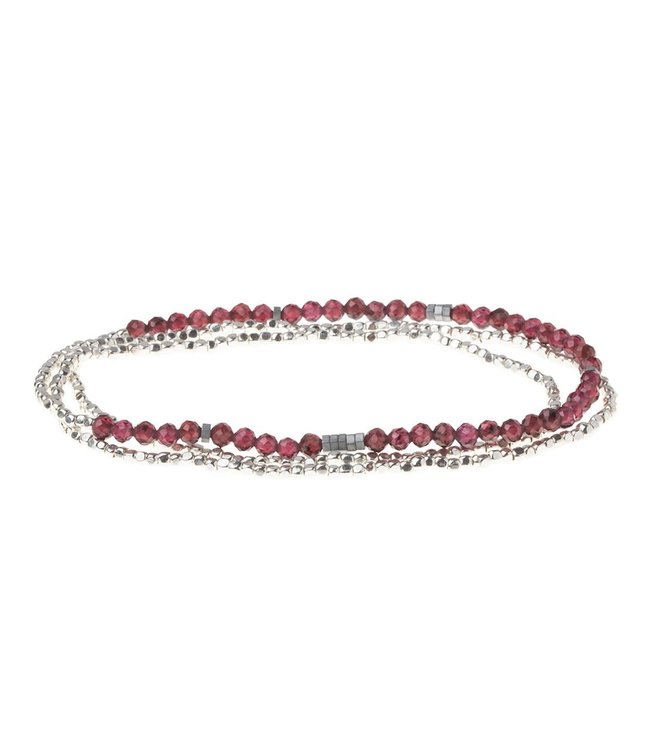 Scout Delicate Stone - Bracelet/Necklace - Garnet/Silver