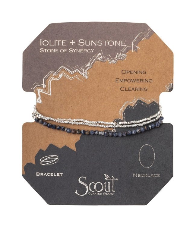 Scout Delicate Stone - Bracelet/Necklace - Lolite & Sunstone / Silver