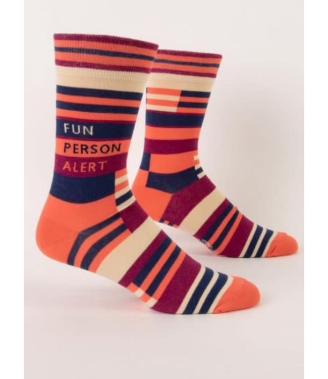 Blue Q Crew Socks - Fun Person Alert