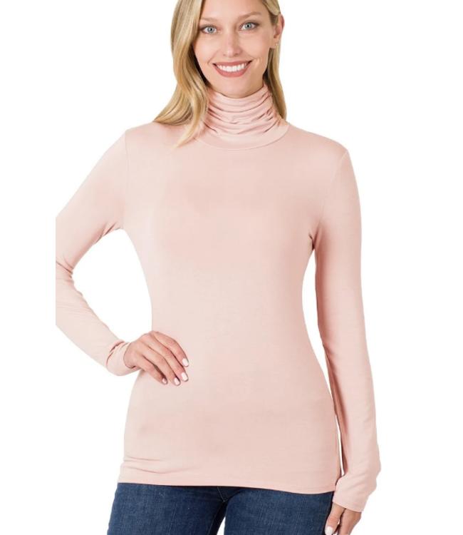 Turtle Neck - Luxe Rayon - Ash Blush