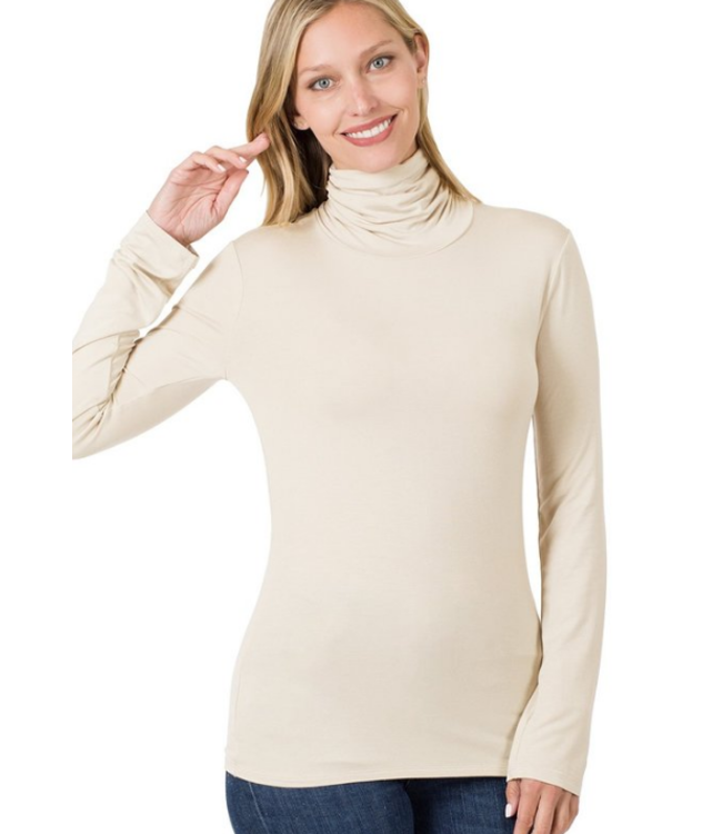 Turtle Neck - Luxe Rayon - Ivory