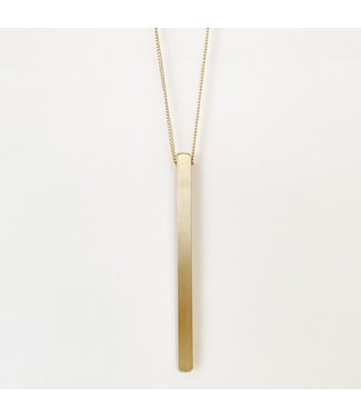 Long Necklace with Stick Pendant - Gold