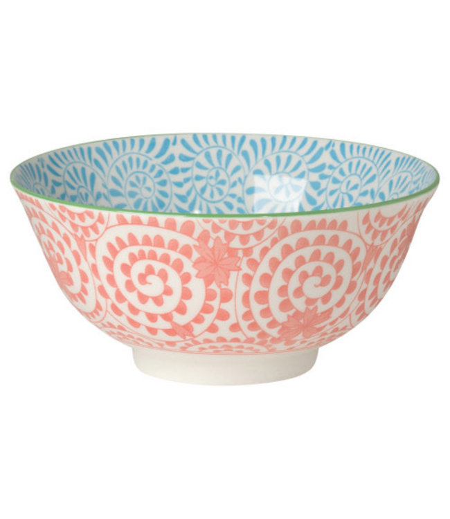 Danica Studio Bowl - 6" - Orange Swirls/Blue