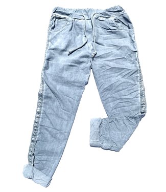Crinkled Pants w/ Side Ribbon - XS