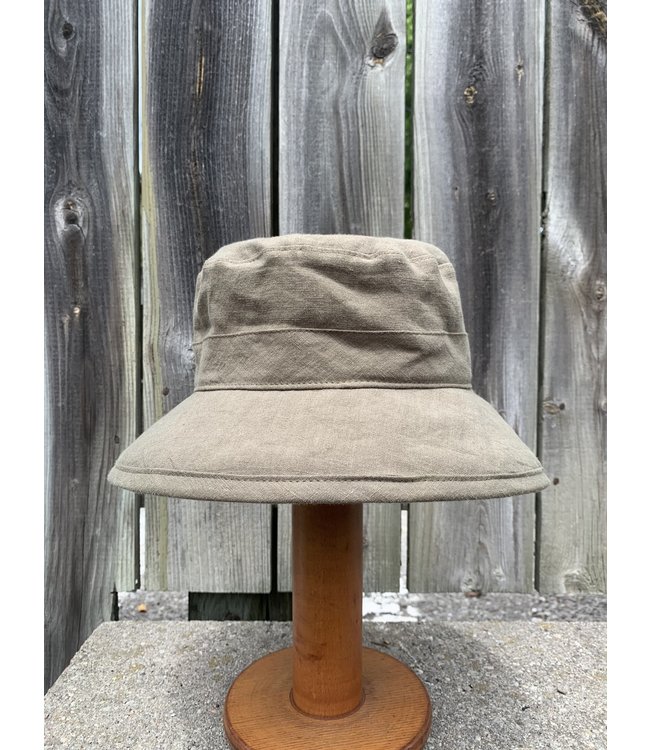 Puffin Gear Patio Linen Bowler Hat - Olive