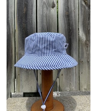 Kids Cotton Bucket Hats, Blue Stripes for Toddlers
