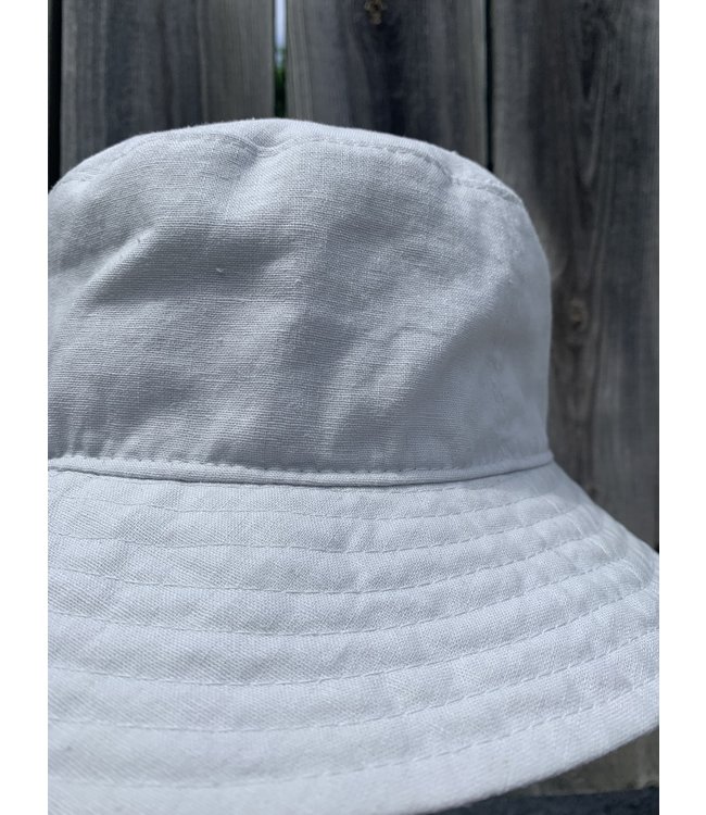Puffin Gear Linen Wide Brim Bucket Hat - Grey