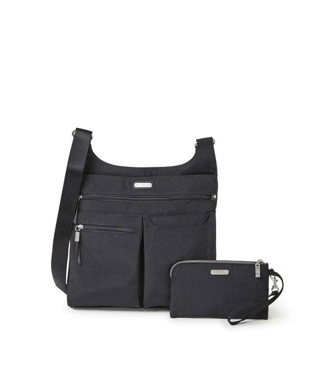 Baggallini On Track Crossbody Bag w/ RFID wristlet - Black