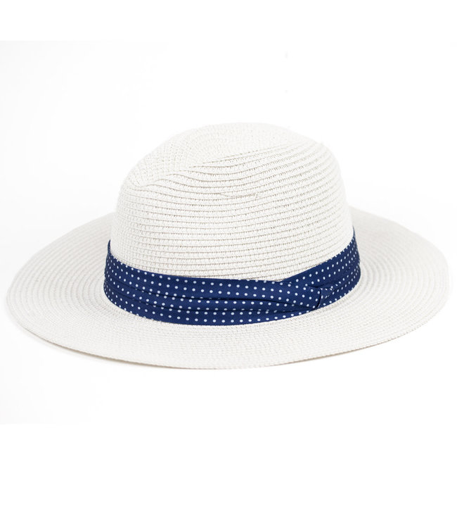 Fedora - White with Polka Dot*