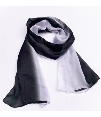 Spring scarf - sheer half black half white
