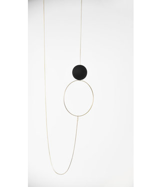 Pursuits Halo and Orb Necklace (Gold Black)