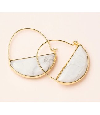 Scout Stone Prism Hoop - Howlite/Gold