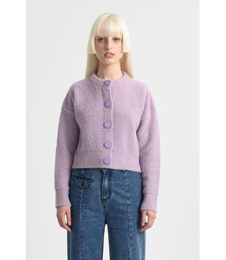 Molly Bracken Textured Knit Cardigan - Lilac
