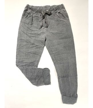 Made in Italy Crinkled Joggers - Grey