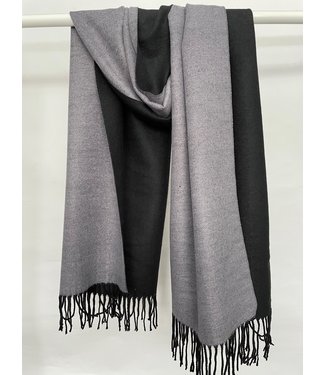 Reversible Cashmere Scarf - Black/Grey