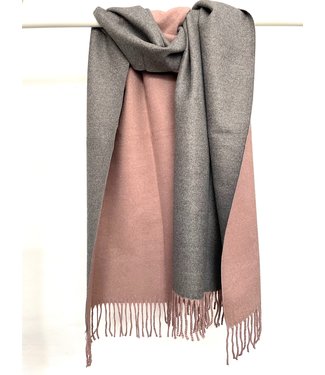 Reversible Cashmere Scarf - Blush/Grey