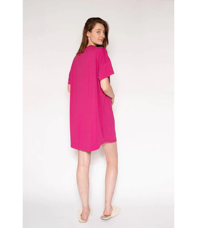 LatteLove Let it Snow Sleep Shirt - Fuschia