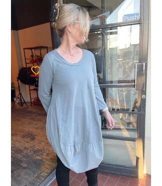 M Made in Italy Long Sleeve Bubble Dress - Grey