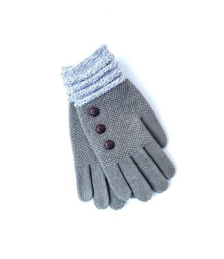 Gloves with 3 Buttons - Grey