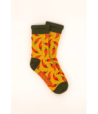 Powder Men's Hot Chillies Socks - Mustard