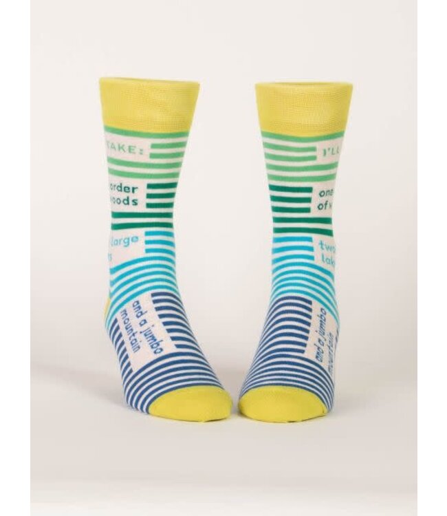 Blue Q Crew Socks - I'll Take One Order of Woods