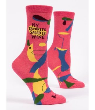 Blue Q Crew Socks - Favorite Salad is Wine