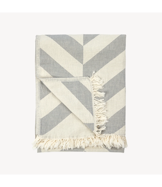 Pokoloko Turkish Towel - Large Chevron - Light Grey