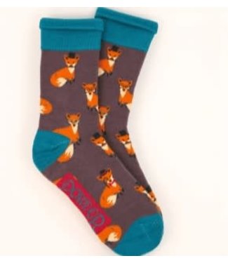 Powder Men's Esteemed Fox Print Socks - Mauve