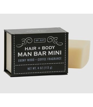 San Francisco Soap Company Shampoo Man Bar - Ebony Wood + Coffee