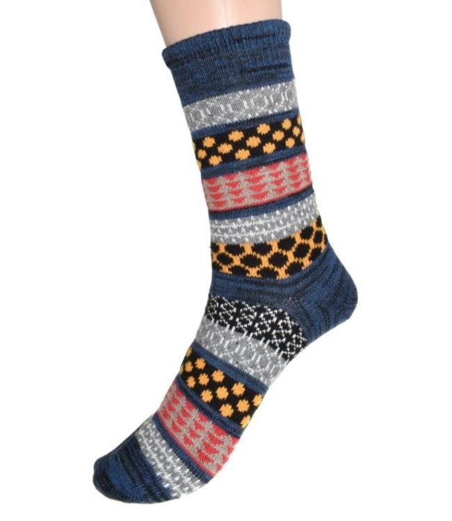 Boot Socks - Geometric - Navy/Black