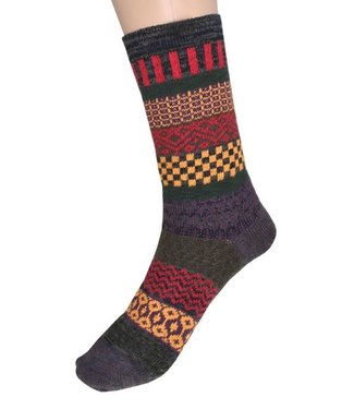 Boot Socks - Geometric - Yellow/Purple