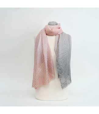 Lightweight Two Tone Stripe - Pink/grey