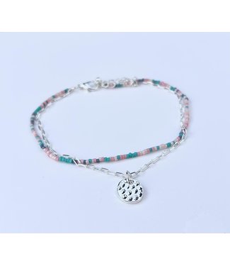 Anklet - Glass Beads Pastel