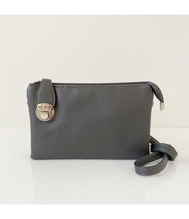 3-Sectional Crossbody/Wristlet - Dark Grey