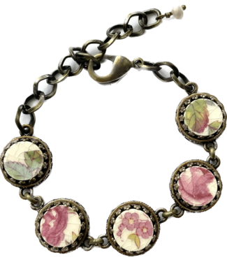 Made in Canada Antique China Bracelet - Pink