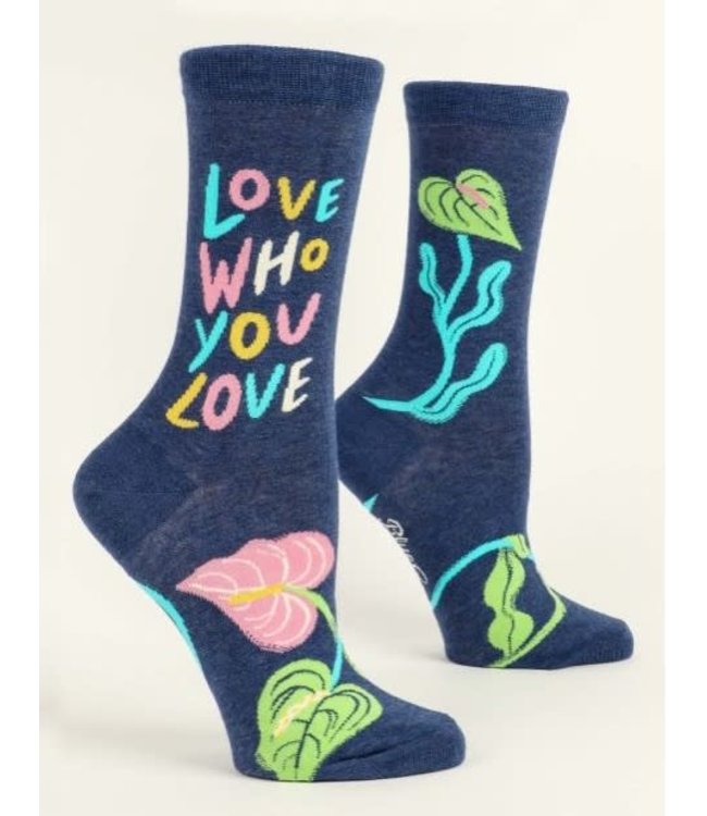 Blue Q Crew Socks - Love Who You Love