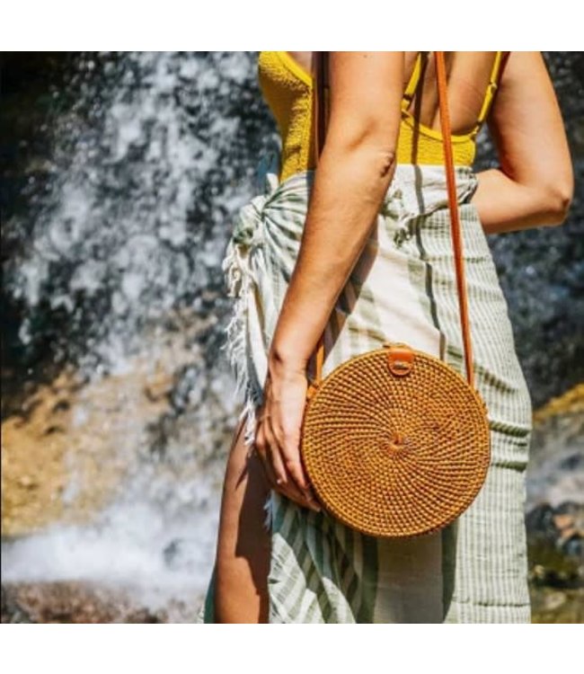 Pokoloko Bali Bag - Circle  8" - Caramel