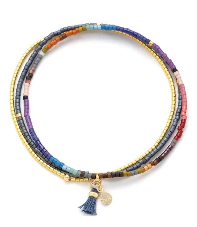 Scout Chromacolor Miyuki Bracelet Trio - Dark Multi/Gold