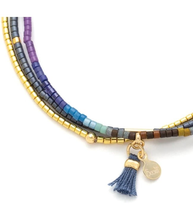 Scout Chromacolor Miyuki Bracelet Trio - Dark Multi/Gold