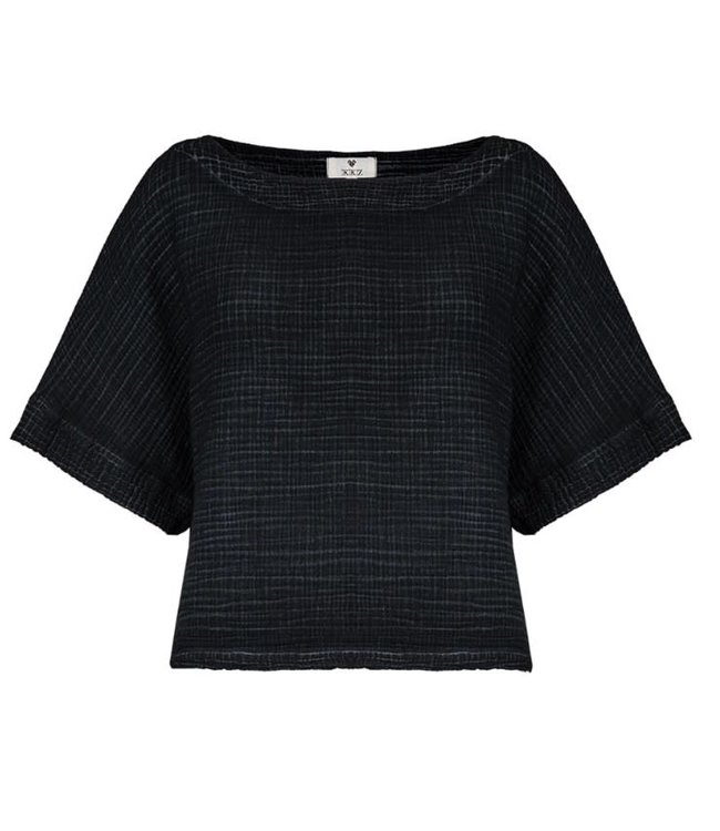 Pokoloko Crinkle Boat Top - OS - Black