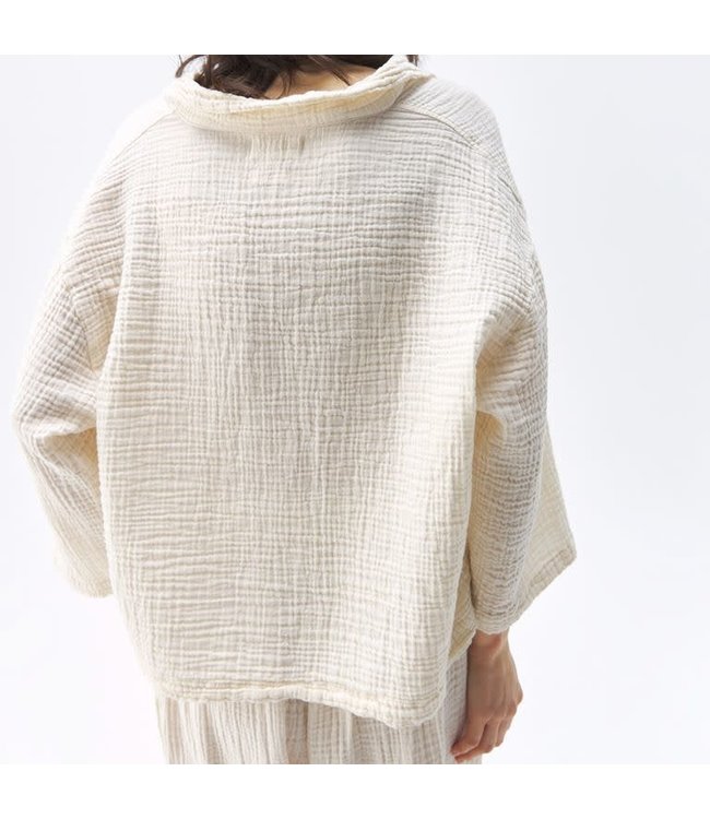 Pokoloko Crinkle Shirt Blouse - OS - Cream