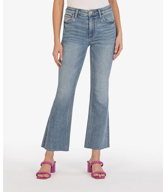 KUT Jeans Kelsey High-Rise Fab Ab Ankle Flare Inset